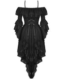 Dark In Love Womens Regency Gothic Princess Sleeve Off Shoulder High Low Dress