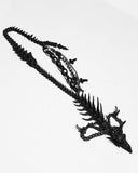 Punk Rave Womens Apocalyptic Gothic Dragon Bone Skull Necklace