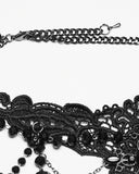 Punk Rave Womens Elegant Gothic Beaded & Chained Lace Crucifix Necklace