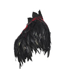 Punk Rave Womens Gothic Burlesque Feathered Shawl Cape - Black & Red