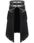 Devil Fashion Mens Apocalyptic Punk Chain & Fringe Half Skirt Kilt