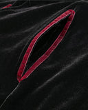 Dark In Love Eva Hooded Cloak Jacket - Black & Red