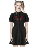 Dark In Love Cross My Heart Gothic Button Up Dress