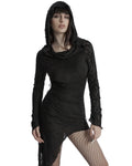 Punk Rave Daily Life Apocalyptic Gothic Asymmetric Broken Knit Hooded Dress