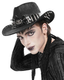 Devil Fashion Mens Post Apocalyptic Gothic Bullet Fedora Hat - Black
