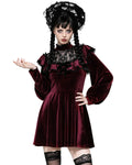 Dark In Love Romantic Gothic Velvet Lolita Doll Mini Dress