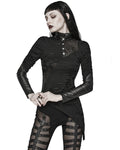 Punk Rave Womens Gothic Apocalyptic Cyberpunk Broken Knit Hybrid Top