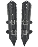 Dark In Love Womens Gothic Punk Faux Leather Buckled Gauntlet Sleeve Gloves