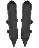 Dark In Love Womens Gothic Punk Faux Leather Buckled Gauntlet Sleeve Gloves