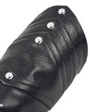 Dark In Love Womens Gothic Punk Faux Leather Buckled Gauntlet Sleeve Gloves