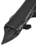 Dark In Love Womens Gothic Punk Faux Leather Buckled Gauntlet Sleeve Gloves
