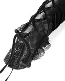 Dark In Love Womens Gothic Steampunk Embellished Velvet Armwarmer Gloves