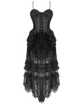 Dark In Love Gothic Burlesque Lace Train Bustle Mini Dress