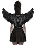 Punk Rave Womens Fallen Angel Gothic Feathered Wings Harness - Black