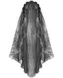 Dark In Love Womens Gothic Lace Fringed Bridal Wedding Veil