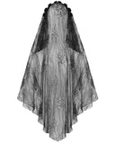 Dark In Love Womens Gothic Lace Fringed Bridal Wedding Veil