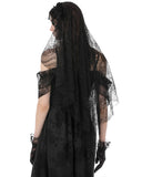 Dark In Love Womens Gothic Lace Fringed Bridal Wedding Veil