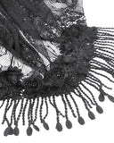 Dark In Love Womens Gothic Lace Fringed Bridal Wedding Veil