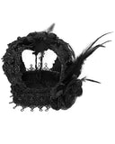 Devil Fashion Gothic Lolita Feathered Crown Hair Barrette Hat