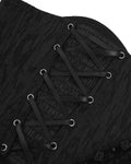 Eva Lady Womens Elegant Gothic Crucifix Embellished Corset With Fringed Mesh Train