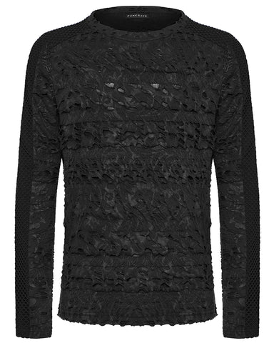 Punk Rave Mens Apocalyptic Gothic Textured Knit Top