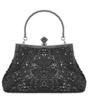 Dark In Love Womens Vintage Gothic Beaded Evening Bag