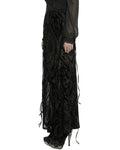 Punk Rave Womens Long Gothic Damask Flocked Mesh Fiashtail Maxi Skirt