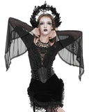 Eva Lady Womens Baroque Damask Gothic Buckled Crucifix Waist Cincher Corset