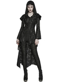 Punk Rave Womens Long Gothic Witch Broken Knit Hooded Jacket