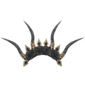 Dark In Love Womens Gothic Flowered Horns Fascinator Tiara