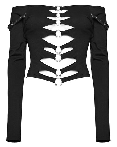 Punk Rave Daily Life Cutout CyberPunk Piercing Top