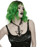 Punk Rave Womens Apocalyptic Gothic Dragon Bone Skull Necklace