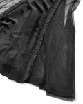 Dark In Love Womens Long Gothic Velvet & Mesh Mermaid Dress - Black & Red