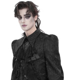 Devil Fashion Mens Gothic Aristocrat Crucifix Coffin Jabot Cravat Tie - Black