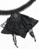 Devil Fashion Mens Gothic Aristocrat Crucifix Coffin Jabot Cravat Tie - Black