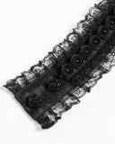 Devil Fashion Mens Gothic Aristocrat Crucifix Coffin Jabot Cravat Tie - Black