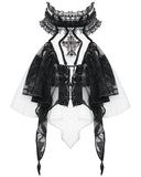 Devil Fashion Mens Gothic Aristocrat Crucifix Coffin Jabot Cravat Tie - White