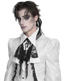 Devil Fashion Mens Gothic Aristocrat Crucifix Coffin Jabot Cravat Tie - White
