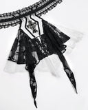 Devil Fashion Mens Gothic Aristocrat Crucifix Coffin Jabot Cravat Tie - White