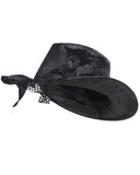 Devil Fashion Mens Apocalyptic Gothic Punk Distressed Mesh Fedora Cowboy Hat