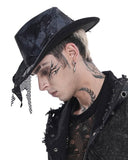 Devil Fashion Mens Apocalyptic Gothic Punk Distressed Mesh Fedora Cowboy Hat