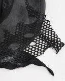 Devil Fashion Mens Apocalyptic Gothic Punk Distressed Mesh Fedora Cowboy Hat