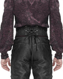 Devil Fashion Mens Gothic Crucifix Jacquard Waistband Cummerbund Girdle Belt