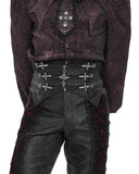 Devil Fashion Mens Gothic Crucifix Jacquard Waistband Cummerbund Girdle Belt