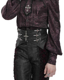 Devil Fashion Mens Gothic Crucifix Jacquard Waistband Cummerbund Girdle Belt