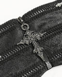 Devil Fashion Mens Gothic Crucifix Jacquard Waistband Cummerbund Girdle Belt