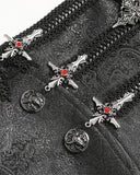 Devil Fashion Mens Gothic Crucifix Jacquard Waistband Cummerbund Girdle Belt