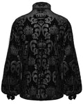 Punk Rave Mens Gothic Devore Velvet Royal Damask Dress Shirt