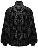 Punk Rave Mens Gothic Devore Velvet Royal Damask Dress Shirt