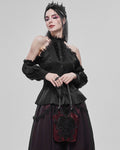 Devil Fashion Womens Gothic Beaded Evening Handbag - Red